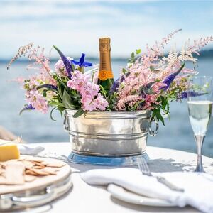 Arte Italica Vintage Italian Pewter Wine Bucket Champagne Ice Bucket Valentines